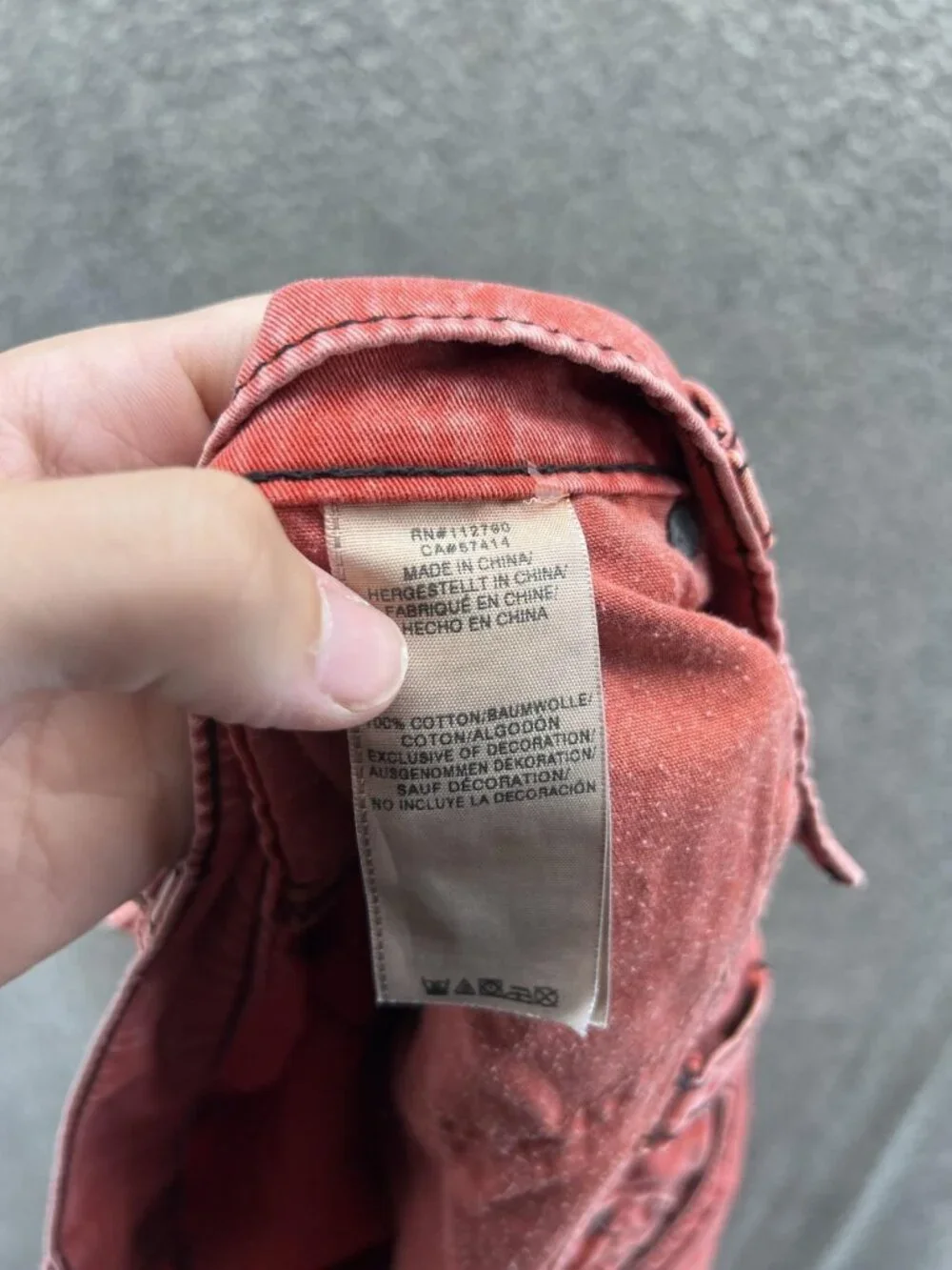 True Religion Jeans Mens 36 Red Regular Fit Straight Denim Distressed Casual